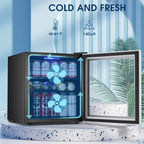 1.3cu.ft Beverage Refrigerator Cooler - 48 Can 12 Bottle Mini Fridge Glass Door, Knob Control