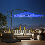 10 Ft. Solar Power Lighted Patio Umbrella with Base Stand