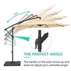 10 ft Steel Crank-lift Cantilever Umbrella With Weighted Base