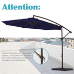 10 ft Steel Crank-lift Cantilever Umbrella With Weighted Base