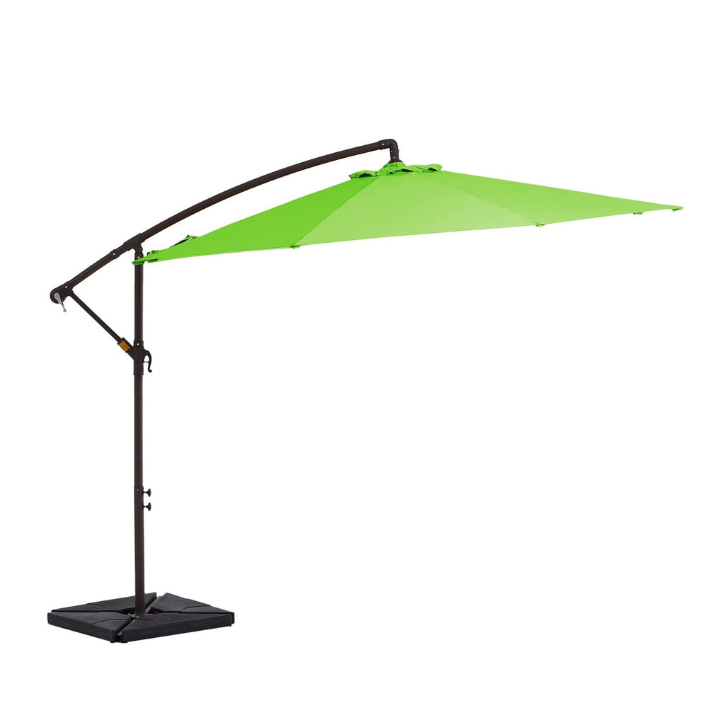 10 ft Steel Crank-lift Cantilever Umbrella With Weighted Base