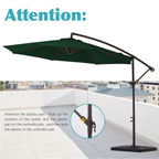 10 ft Steel Crank-lift Cantilever Umbrella With Weighted Base