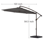10 ft Steel Crank-lift Cantilever Umbrella With Weighted Base