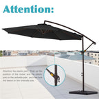 10 ft Steel Crank-lift Cantilever Umbrella With Weighted Base
