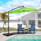 10 ft Steel Crank-lift Cantilever Umbrella With Weighted Base