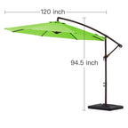 10 ft Steel Crank-lift Cantilever Umbrella With Weighted Base