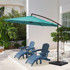 10 ft Steel Crank-lift Cantilever Umbrella With Weighted Base