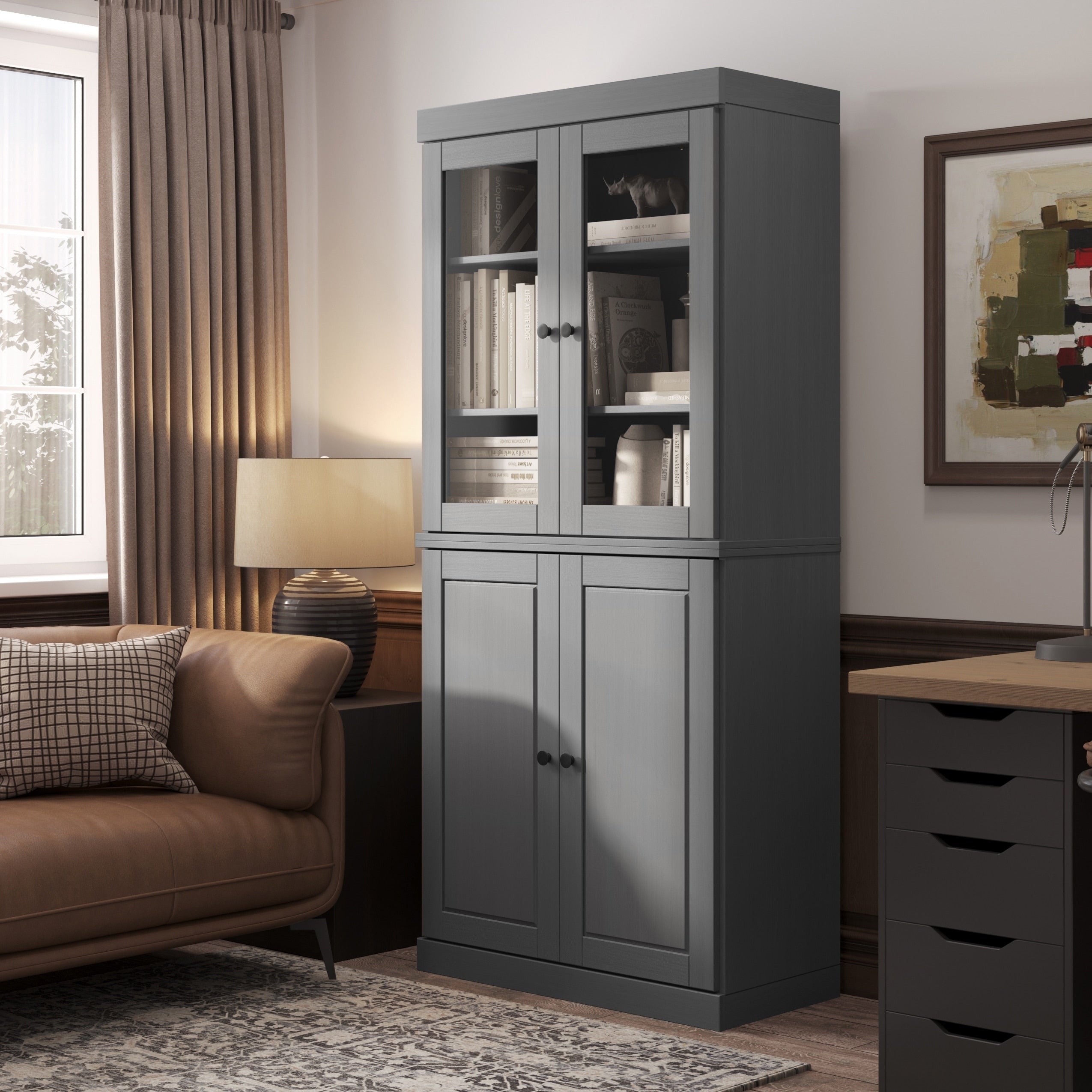 100% Solid Wood 6-Shelf Bookcase with Optional Doors by Palace Imports