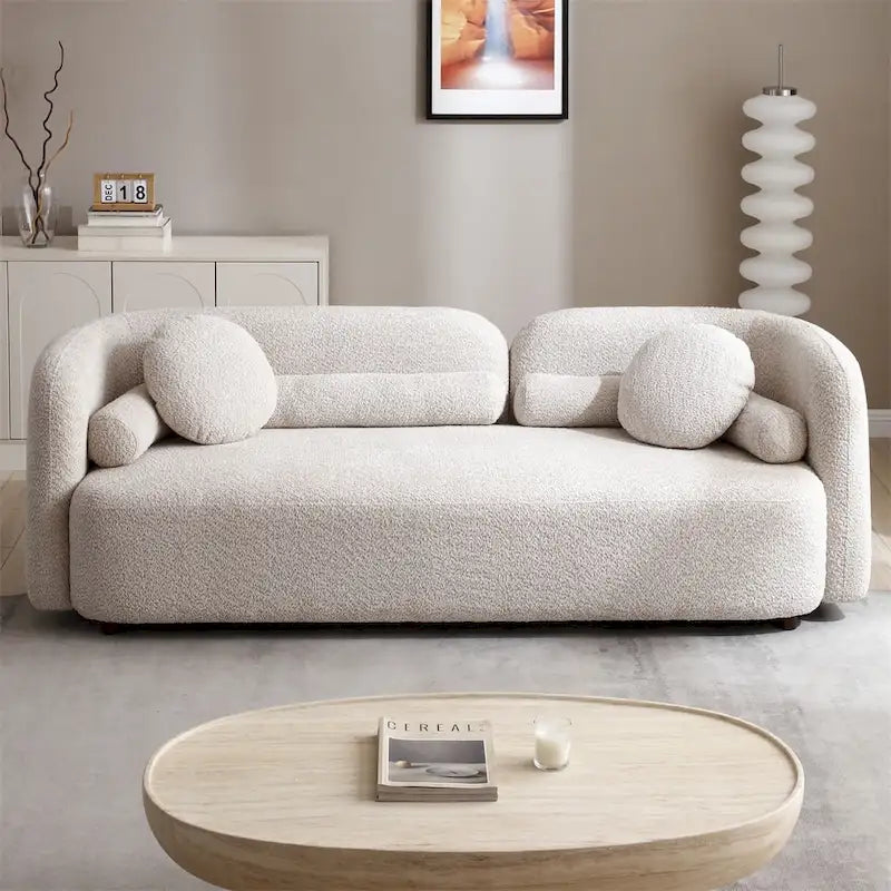 Modern 3 Seater Velvet Upholstered Comfy Couch with Legs