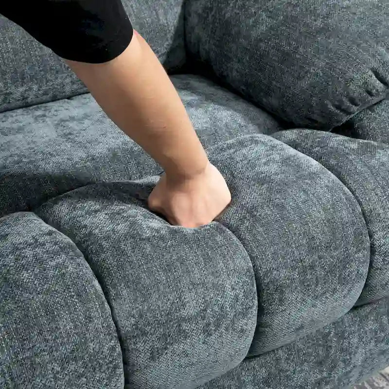 Oversized Chenille Power Lift Recliner Chair with Massage and Lumbar Heating, USB Charge Port