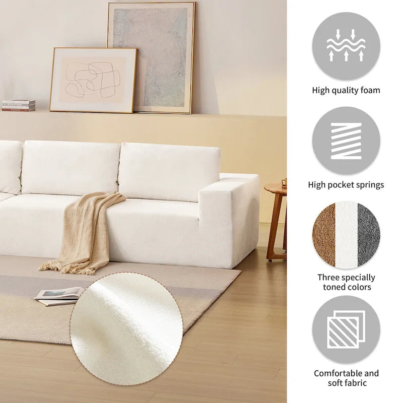 Modular Sectional Sofa, L Shaped Sectional Couch, Cloud Couch Set