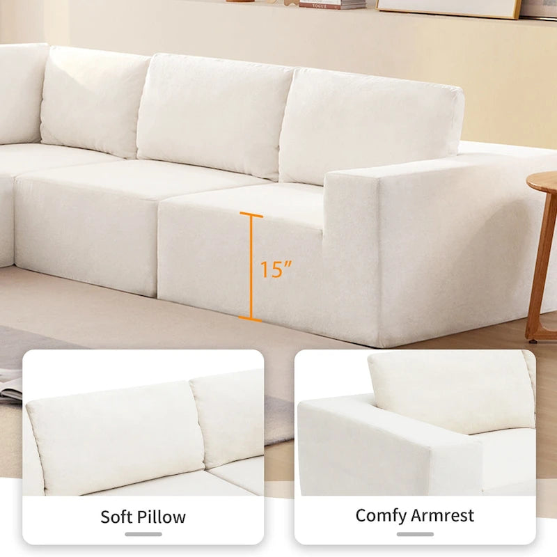 Modular Sectional Sofa, L Shaped Sectional Couch, Cloud Couch Set