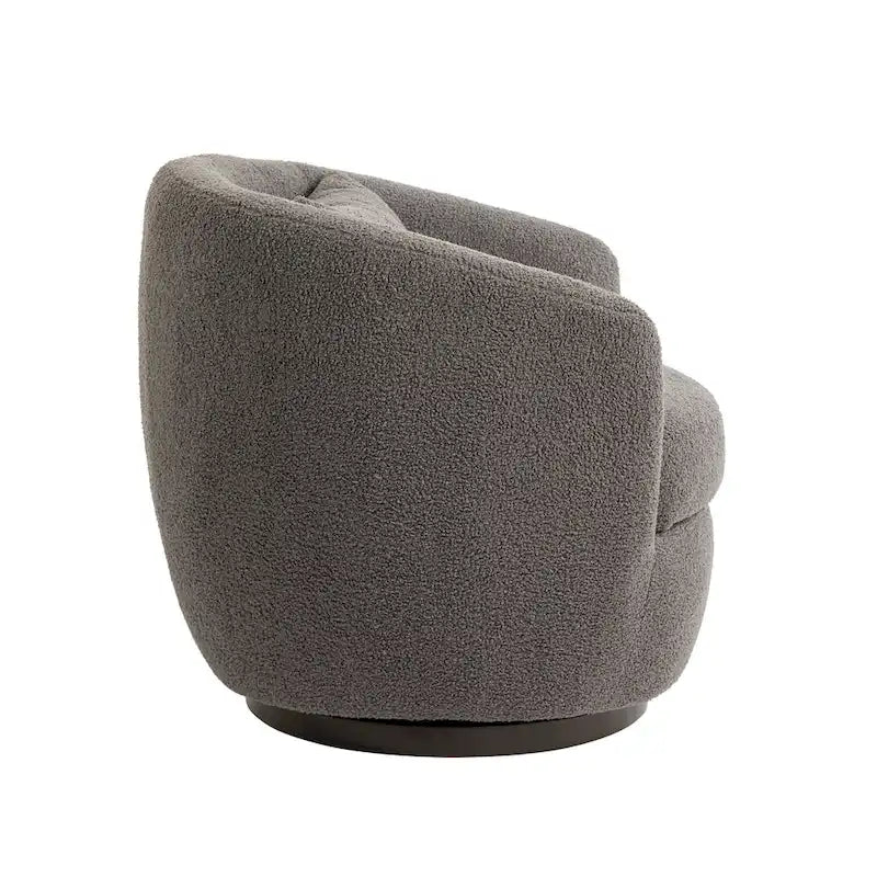 Grey 37.2 Swivel Barrel Chair with Storage