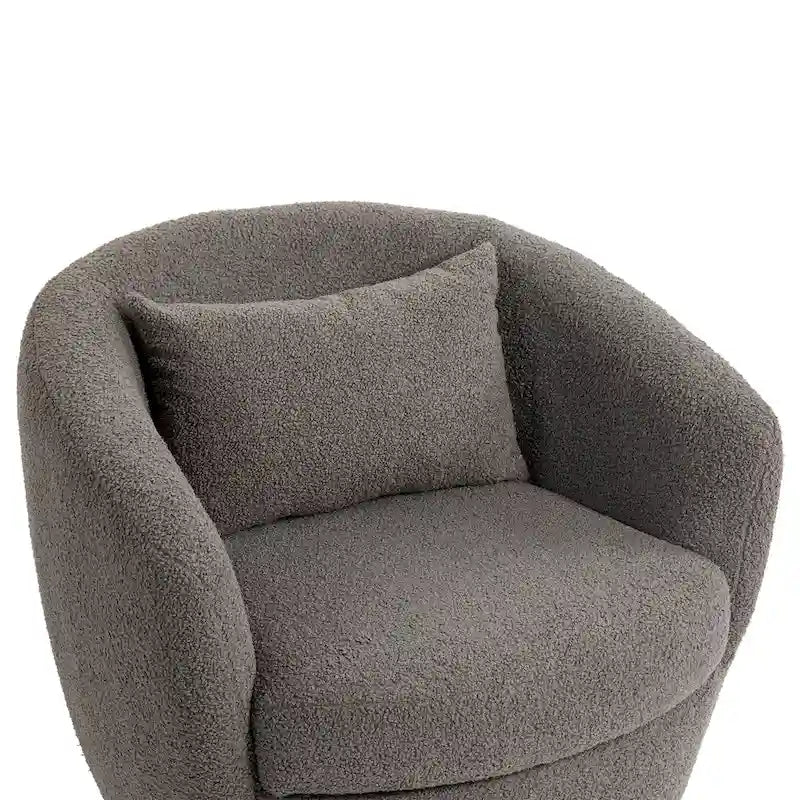 Grey 37.2 Swivel Barrel Chair with Storage