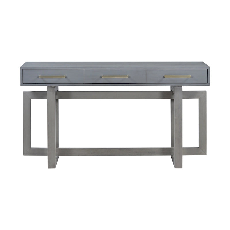 57 Modern Console Table with Three Drawers and Unique Leg Design for Entryway, Hallway, Living Room