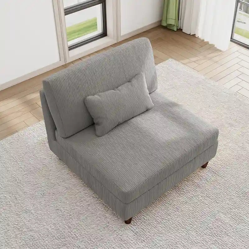 Corduroy Armless Chair Accent Chair Sofa