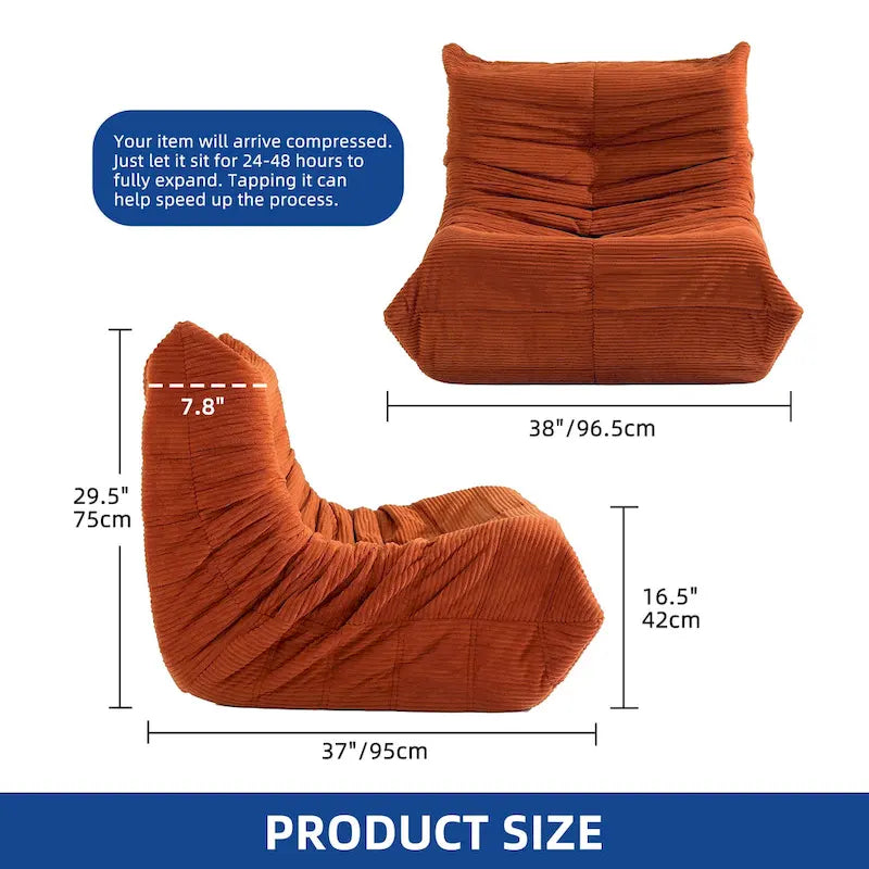 Moasis Bean Bag Chairs Single Sofa with Memory Foam,Lazy Floor Sofa for Adults & Kids