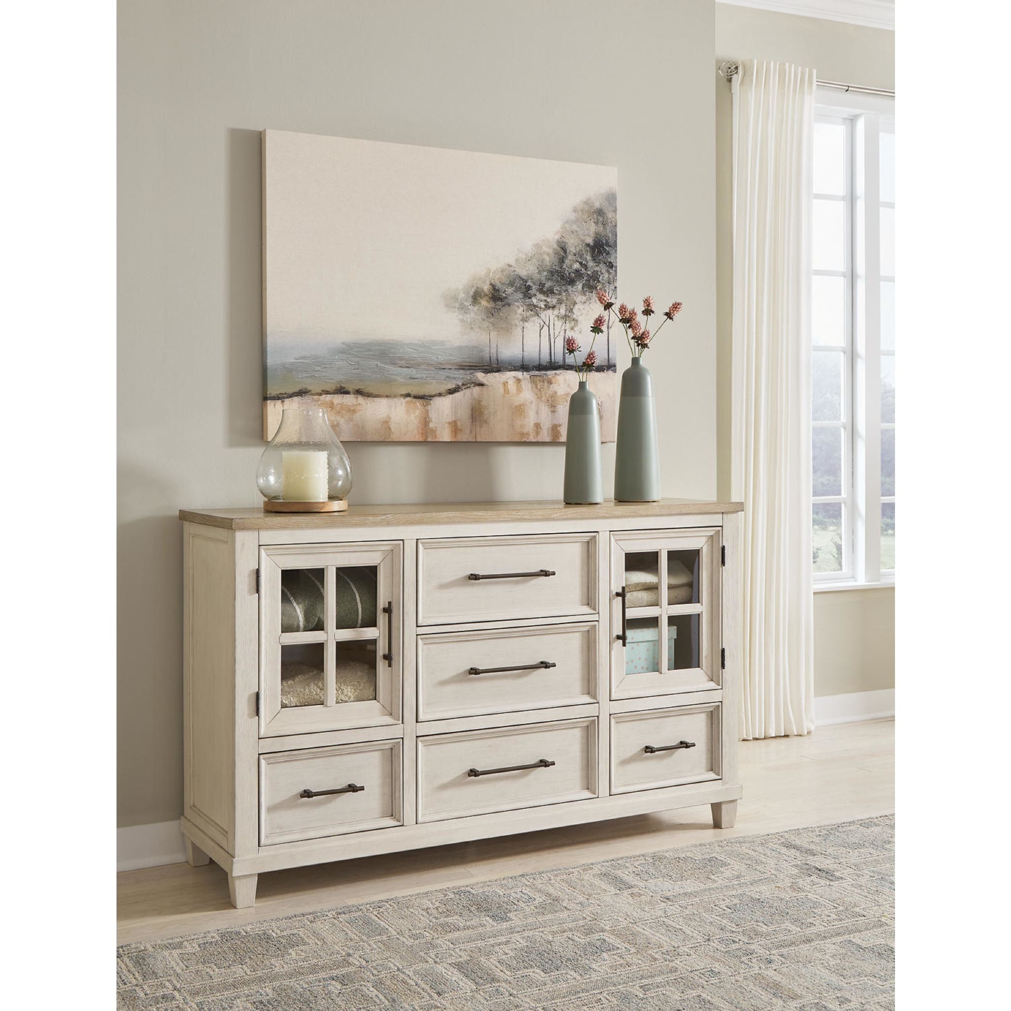 Shaybrock Dresser - Antique White/Brown