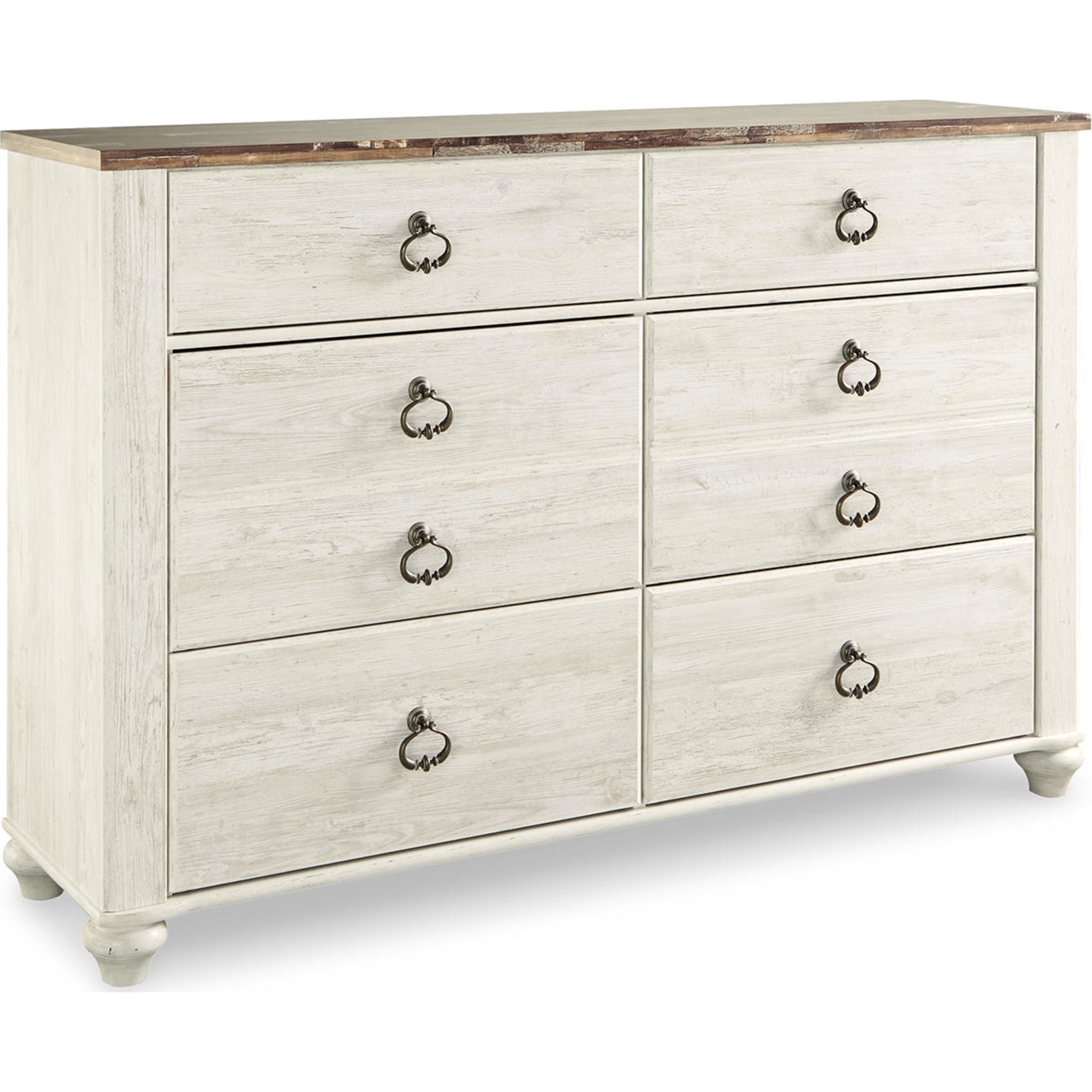 Willowton 6 Piece King Sleigh Bedroom - Whitewash