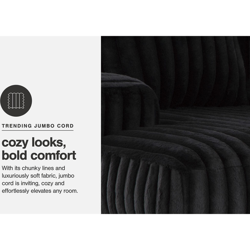 Midnight-Madness 3 Piece Sectional - Onyx