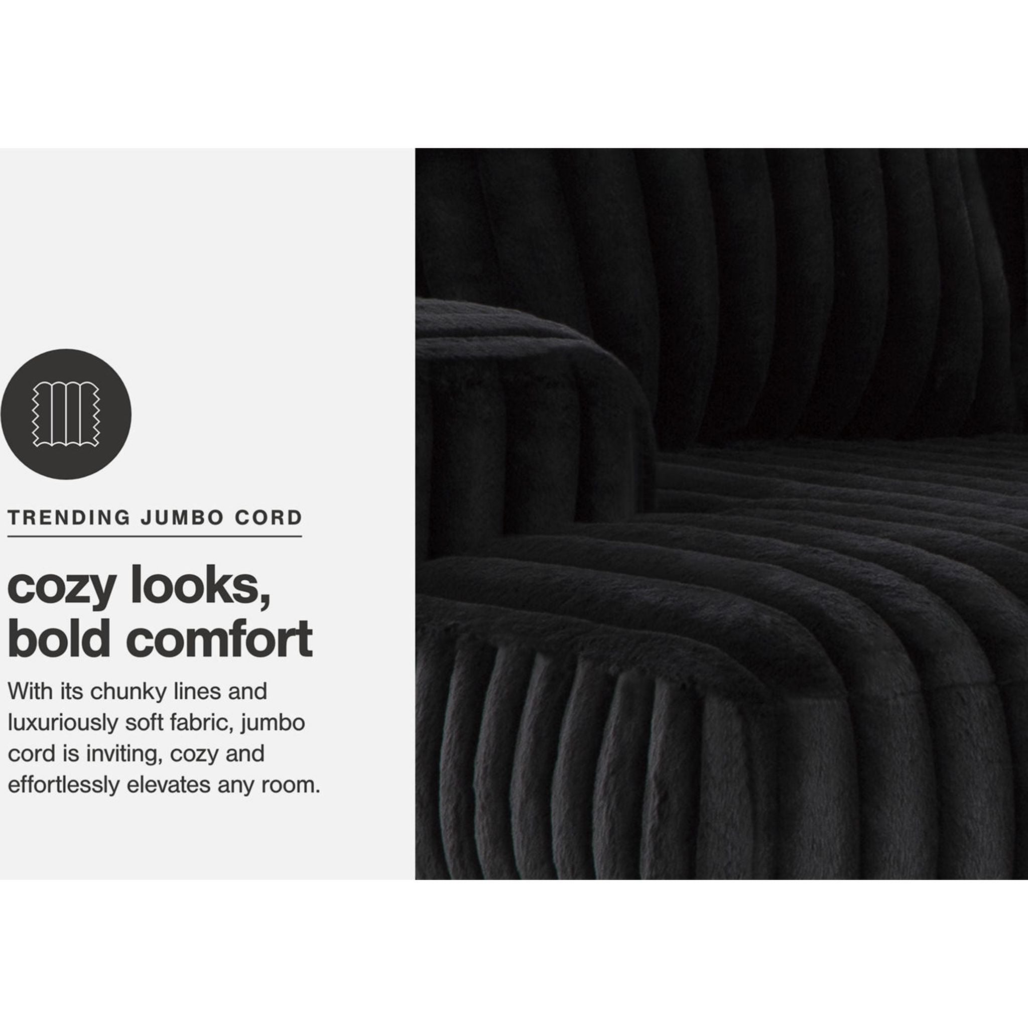 Midnight-Madness 3 Piece Sectional - Onyx