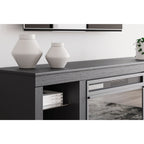 Cayberry TV Stand with Fireplace - Black