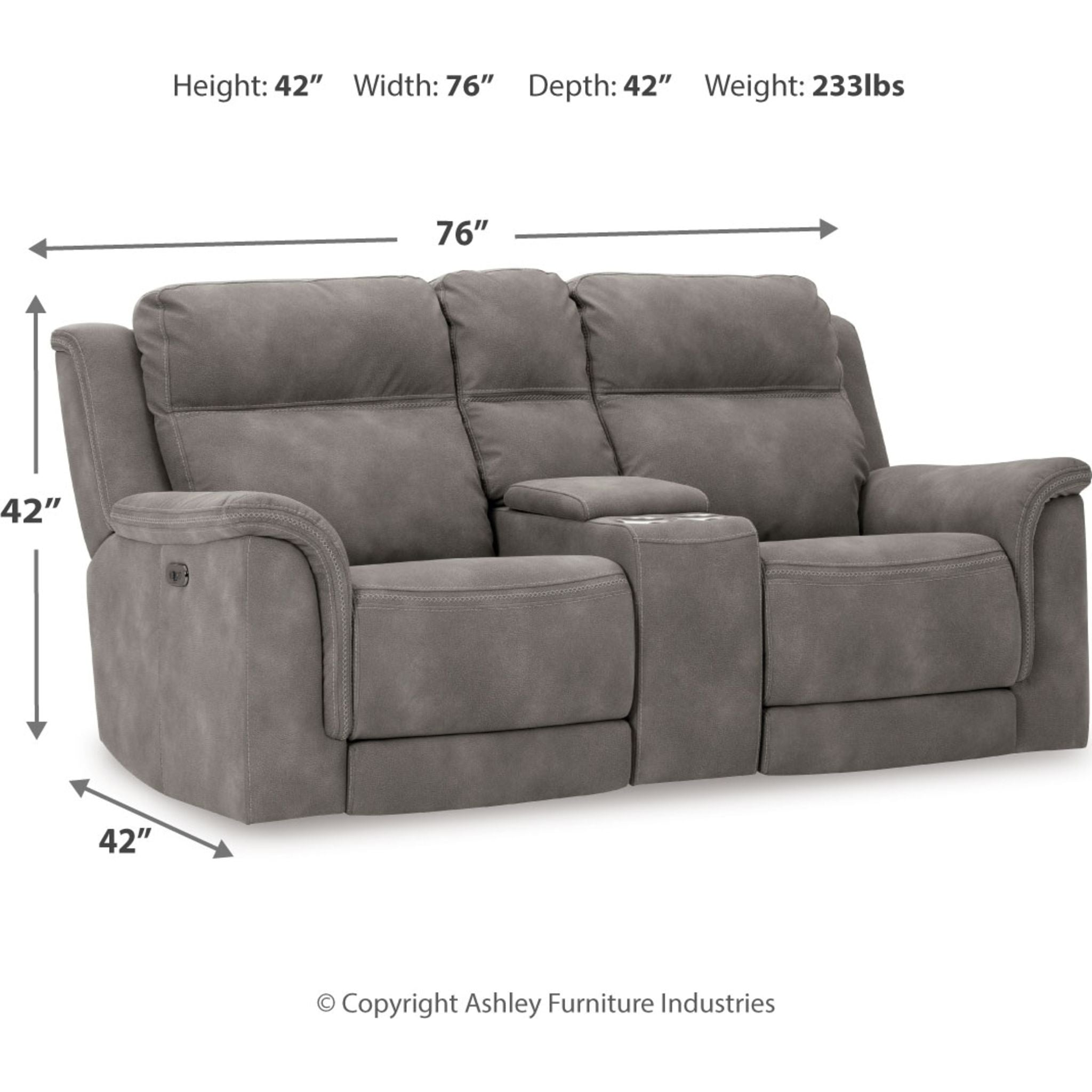 Next-Gen Power Reclining Loveseat with Console - Slate
