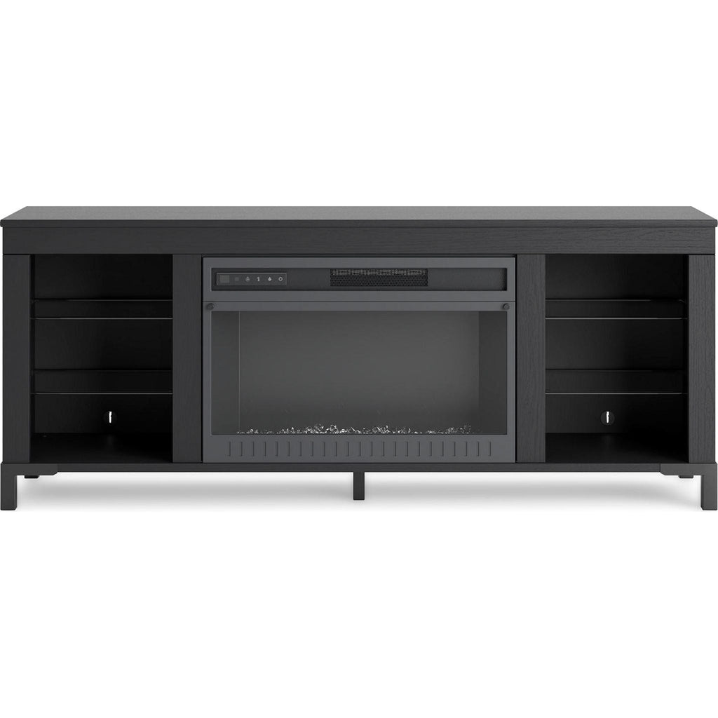 Cayberry TV Stand with Fireplace - Black