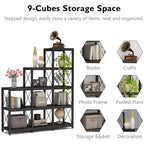 12 Shelves Ladder Bookshelf, Industrial Corner Bookshelf