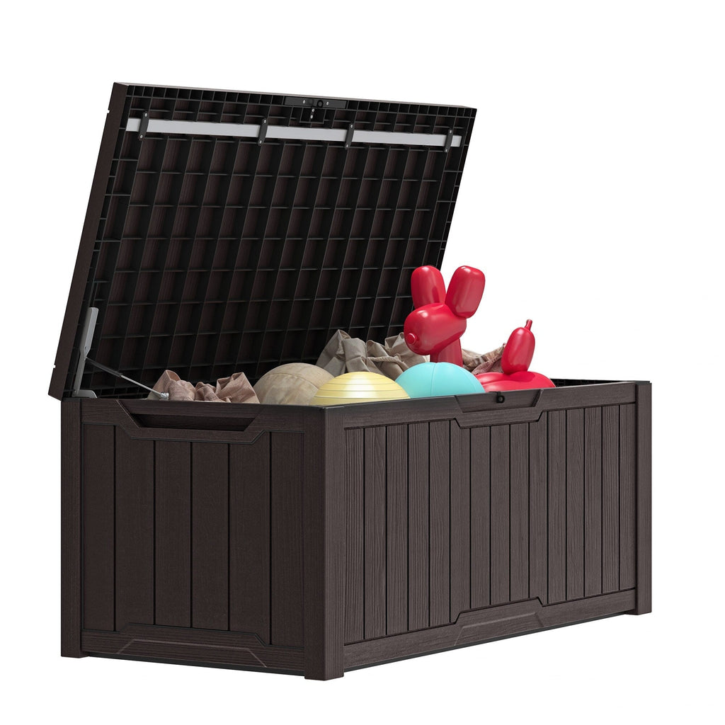 120-260 Gallons Large Resin Water Resistant Lockable Deck Box