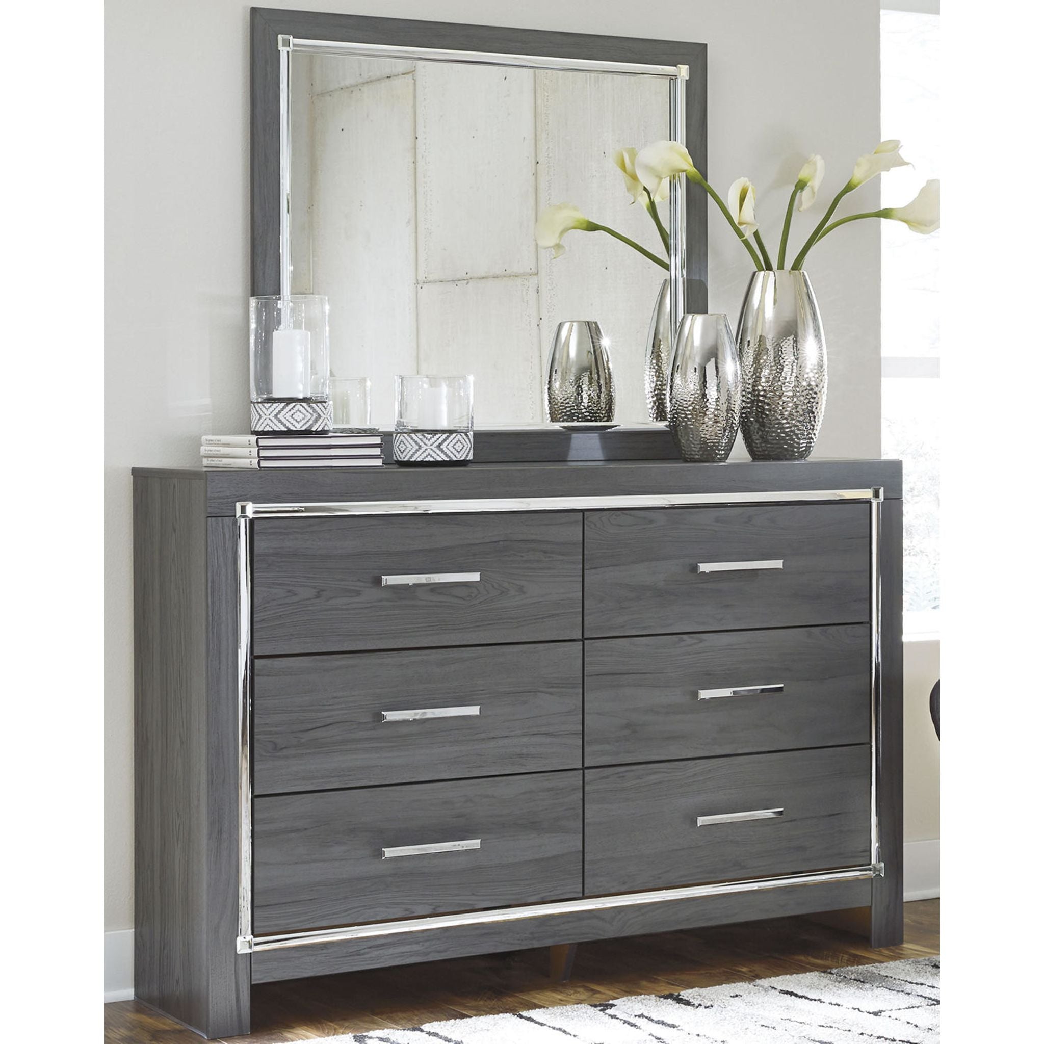 Lodanna Dresser and Mirror - Gray