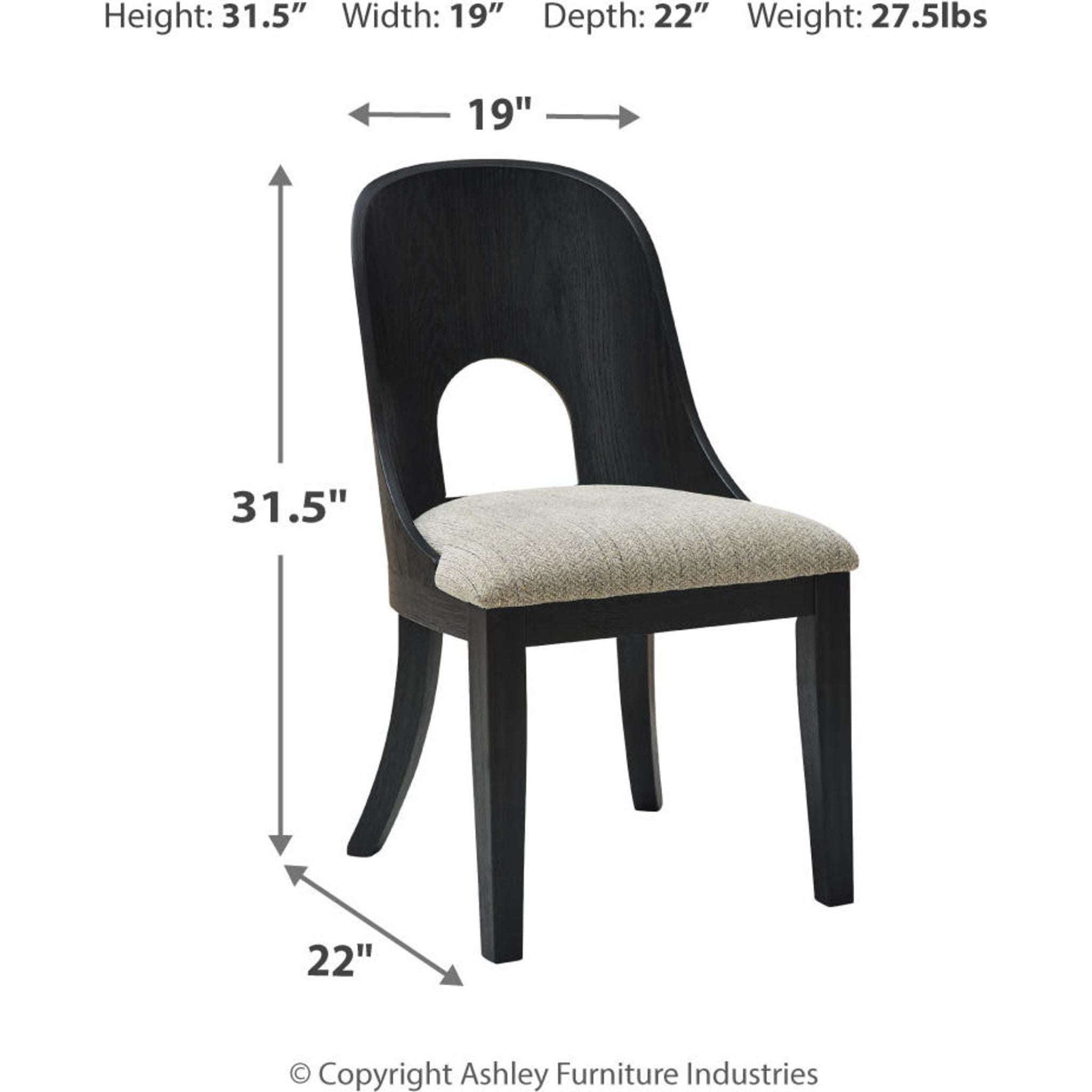 Rowanbeck Dining Chair - Gray/Black - (D821-01)
