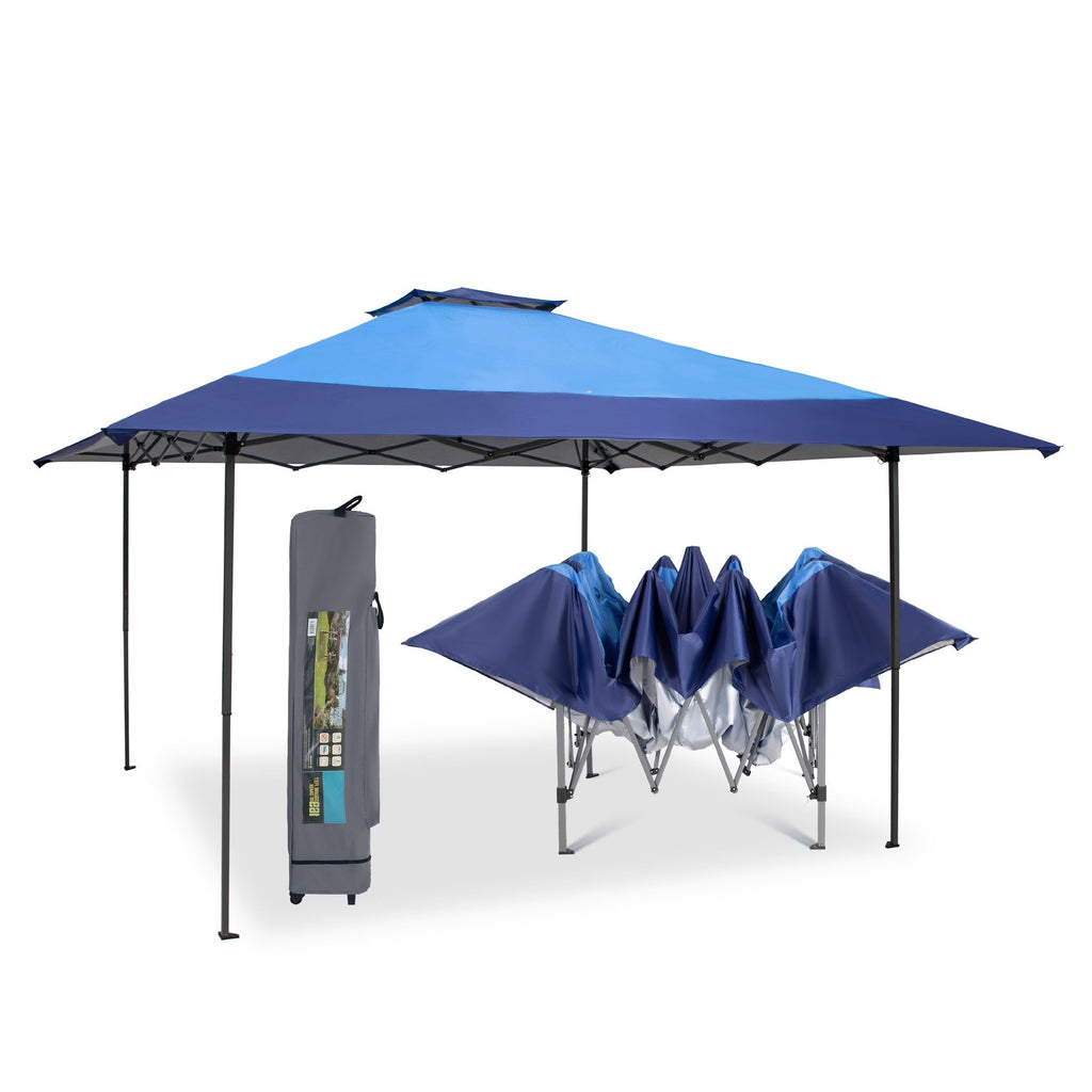 13' x 13' Outdoor Canopy Patio Gazebo Reinforced garden Pop-up Canopy Tentwith Elegant Corner Curtain - 13x13ft