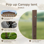 13' x 13' Outdoor Canopy Patio Gazebo Reinforced garden Pop-up Canopy Tentwith Elegant Corner Curtain - 13x13ft
