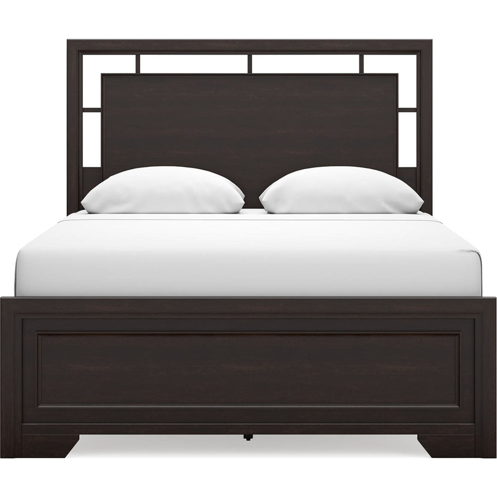Covetown Queen Panel Bed - Dark Brown