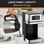 14-Cup Programmable Coffee Maker, Stainless Carafe, 3 Brew Strengths, 24H Timer, 4H Keep Warm