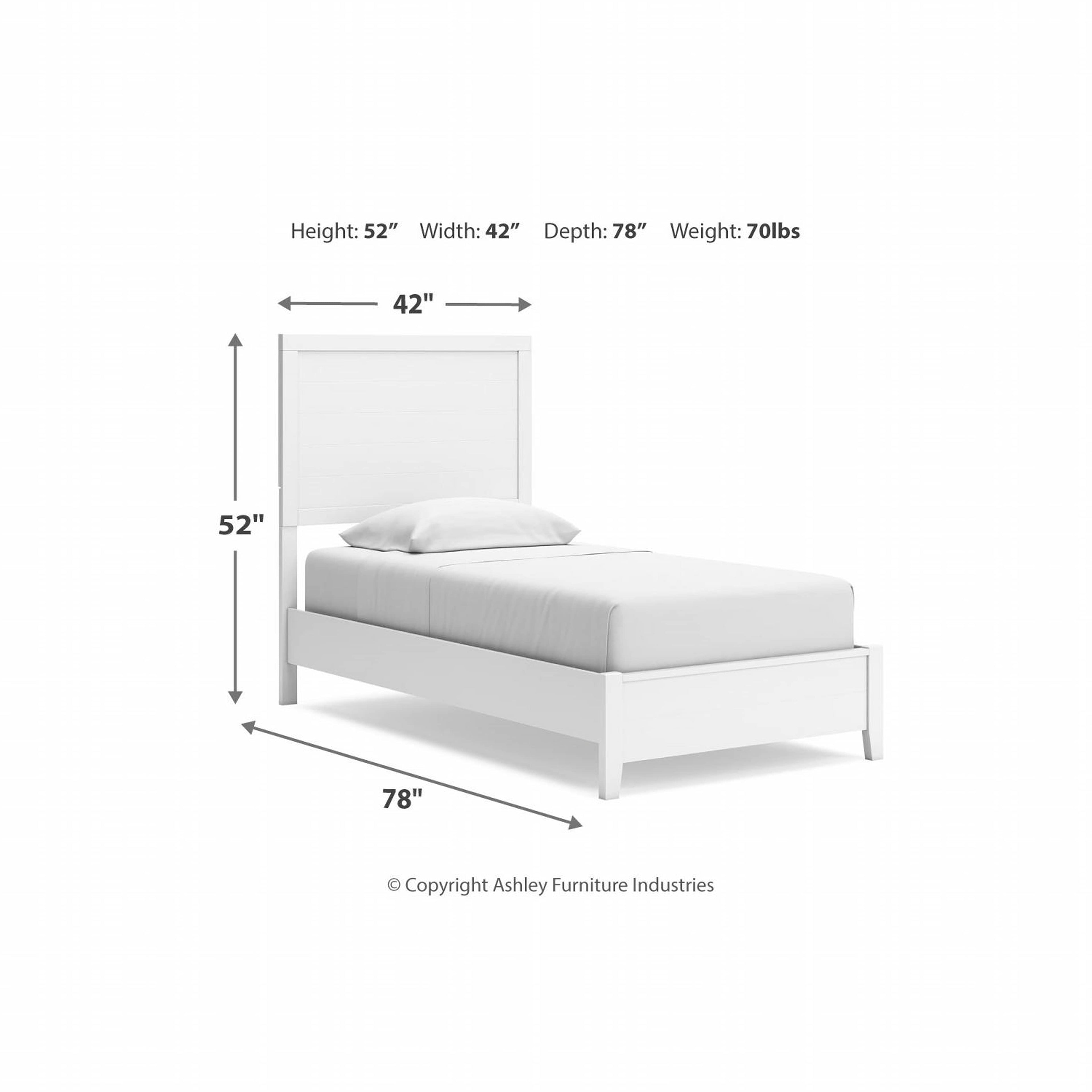 Binterglen Twin Panel Bed - White