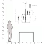 15-Light Minimalist Candlestick Chandelier, 2 Tier Ancient Design - 48