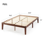 16 Inch Classic Solid Wood Platform Bed Frame in Multiple Finishes