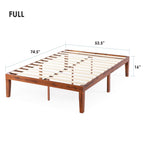 16 Inch Classic Solid Wood Platform Bed Frame in Multiple Finishes