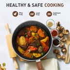 17-Piece Kitchen Granite Cookware Set, Non-stick Cooking Pots and Pans Set