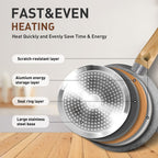 17-Piece Kitchen Granite Cookware Set, Non-stick Cooking Pots and Pans Set