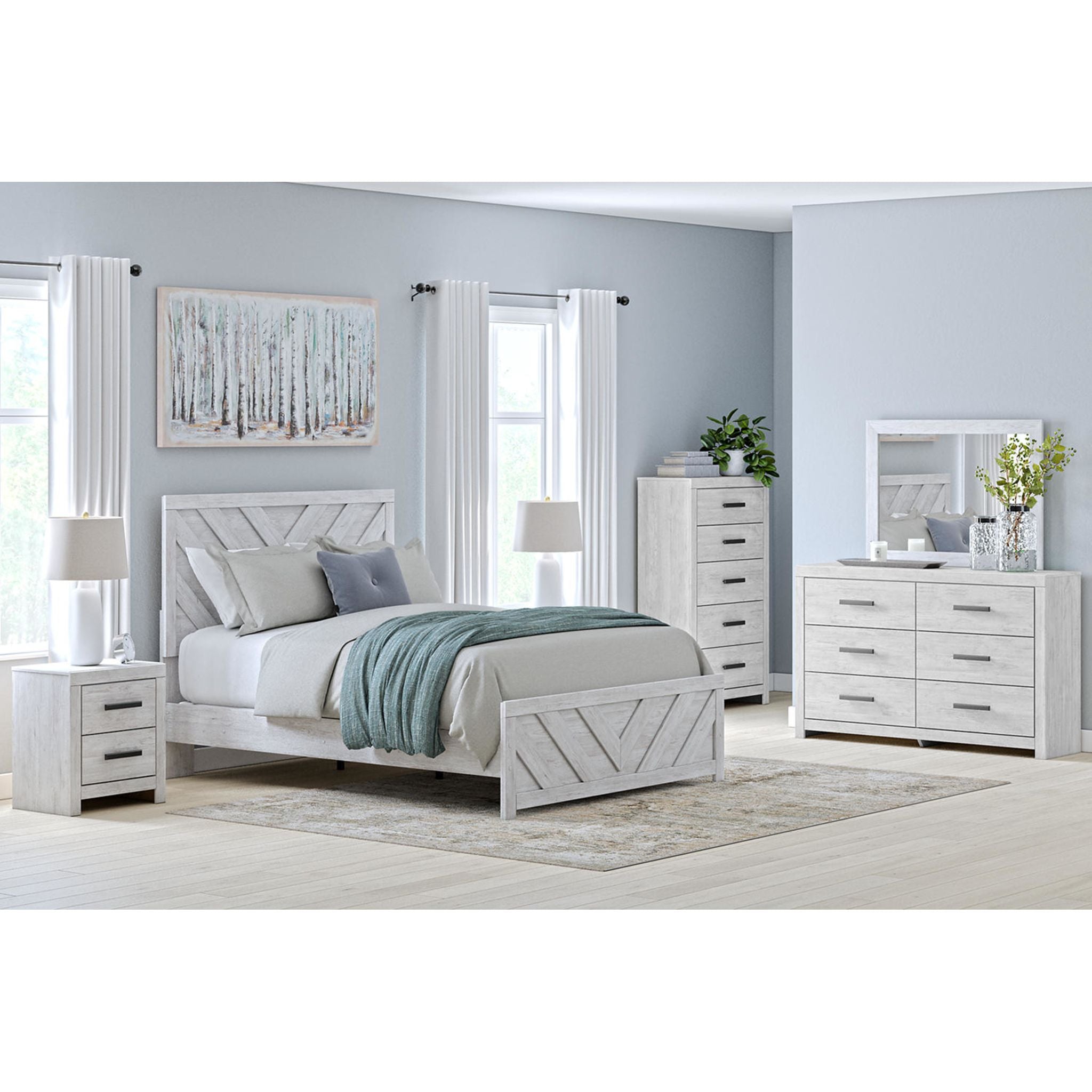 Cayboni Dresser and Mirror - Whitewash
