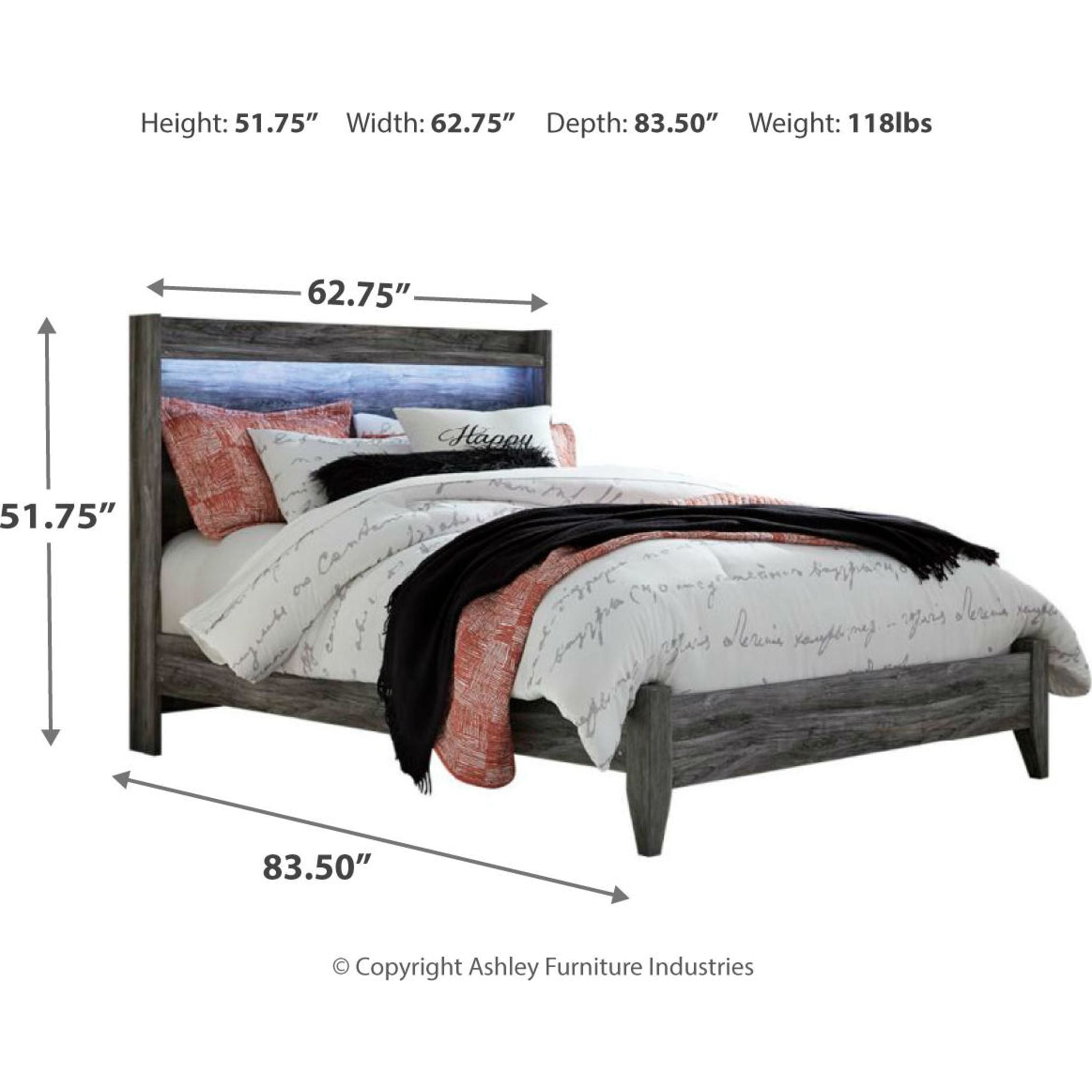 Baystorm 6 Piece Queen Panel Bedroom - Gray