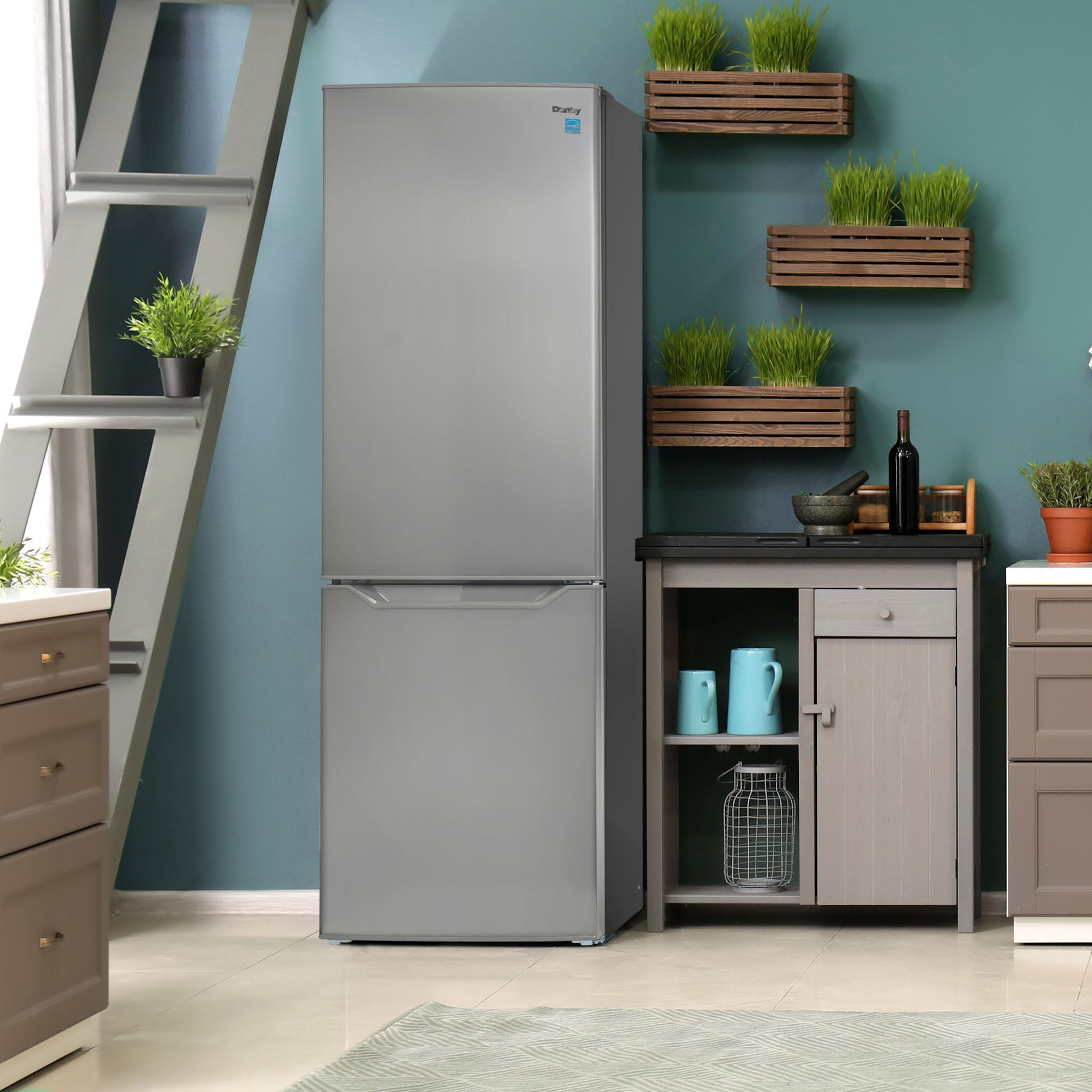 Danby Bottom Mount Fridge (DBMF100B1SLDB) - Stainless Look