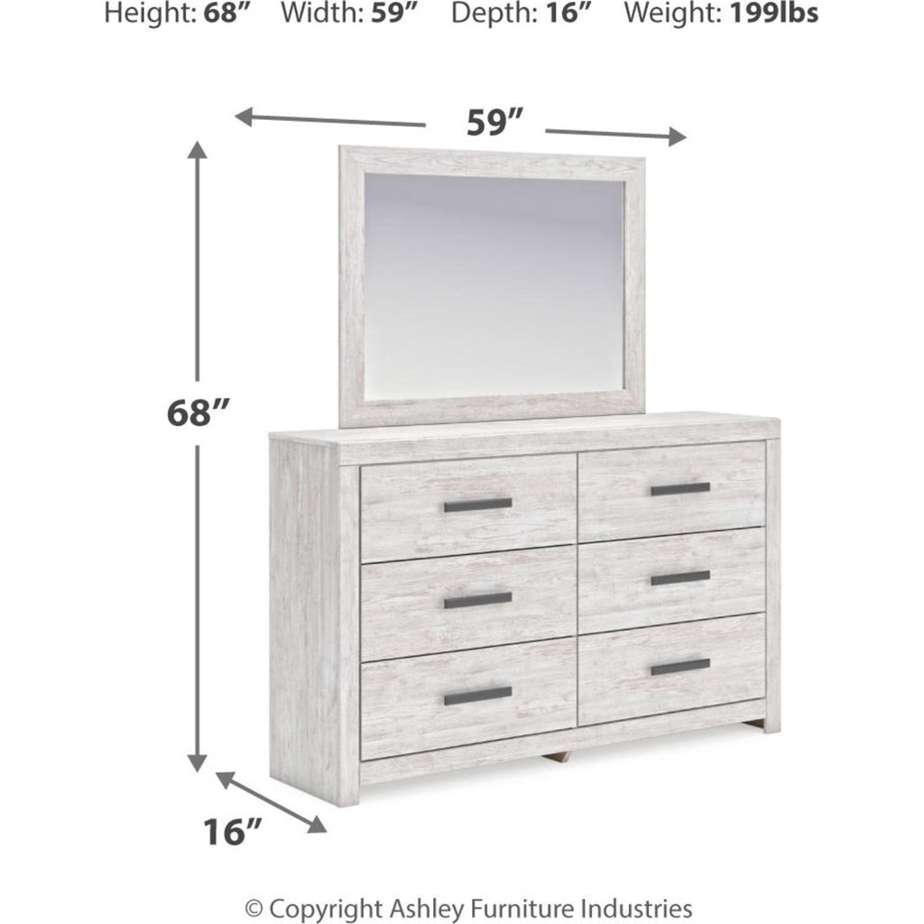 Cayboni Dresser and Mirror - Whitewash