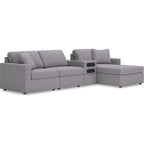 Modmax 4 Piece Modular Sectional with Chaise and Audio Console