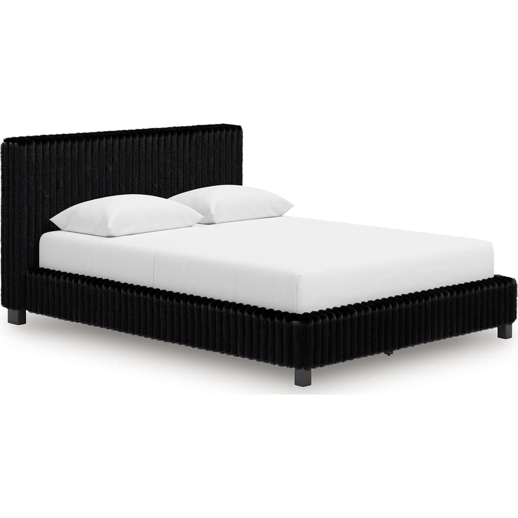 Zuraleus Queen Upholstered Bed - Black