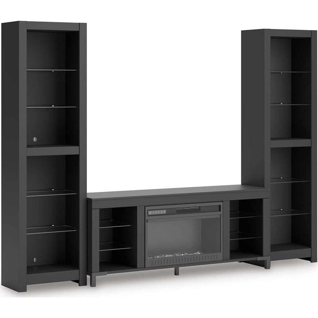 Cayberry Entertainment Unit with Fireplace - Black