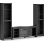Cayberry Entertainment Unit with Fireplace - Black